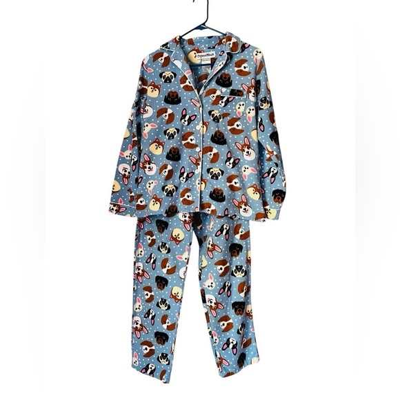 Pajama Mania Other - Pajama Mania Women's Dog Print Pajama Set - Blue and Brown Size Small